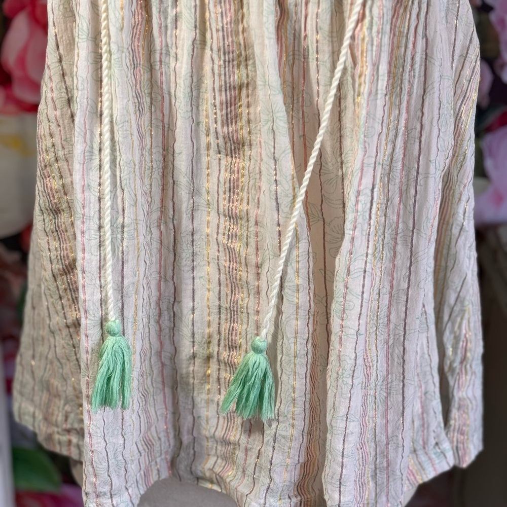 RACHEL Rachel Roy Embroidered Short Sleeve Boho Peasant Top - Picture 5 of 9